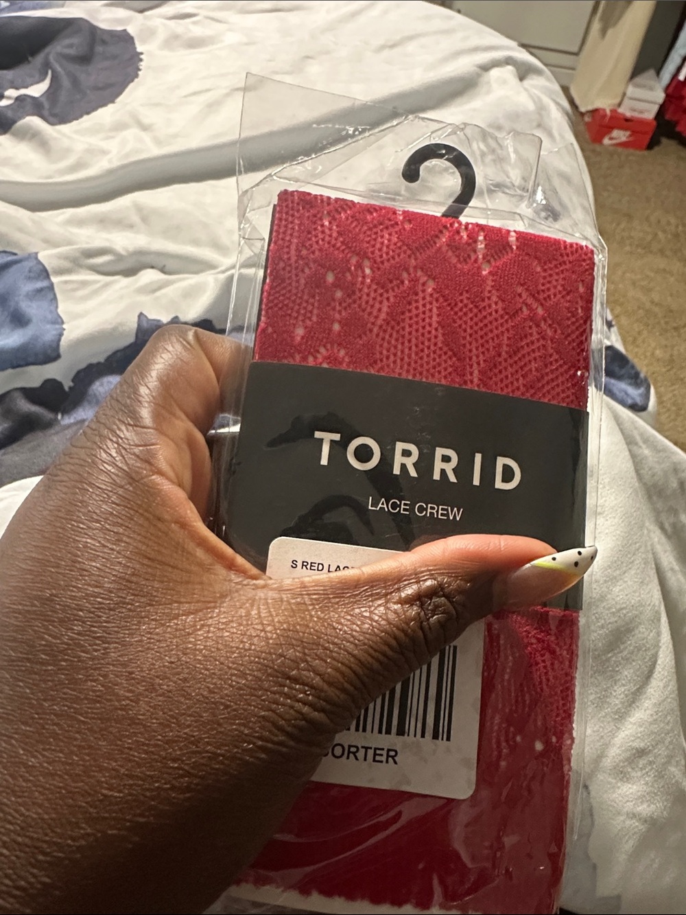 torrid Red Lace Crew ankle socks